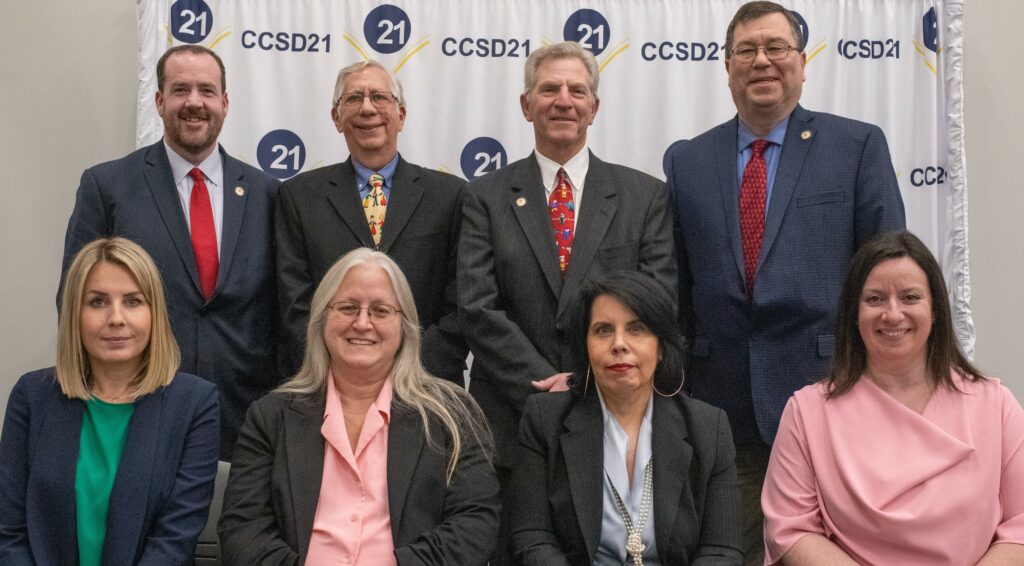 The 2023-2024 board of education with Dr. Michael Connolly, superintendent of schools