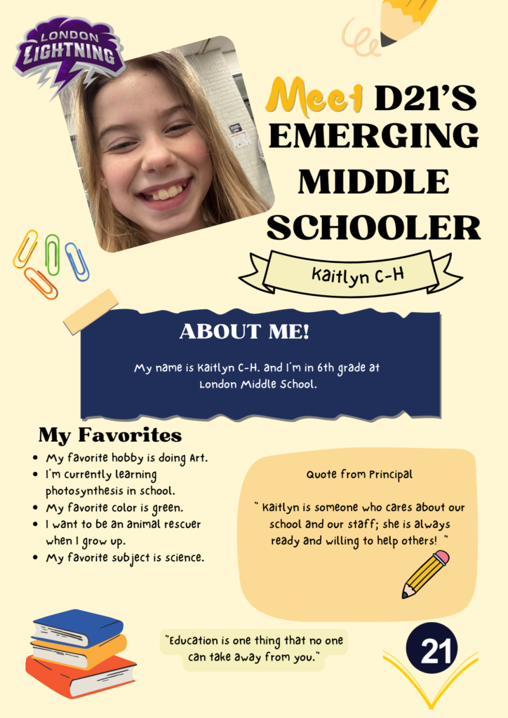 Photo of Kailtyn and facts about her. 