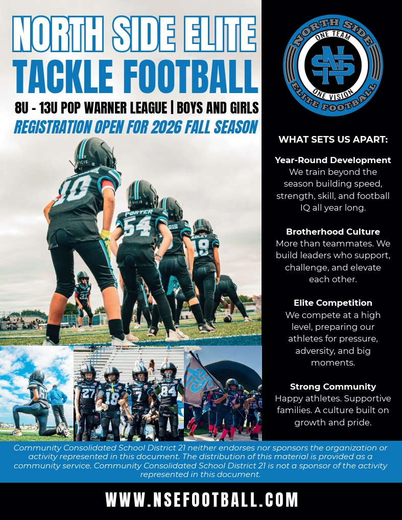 Information for Northshore youth football. 