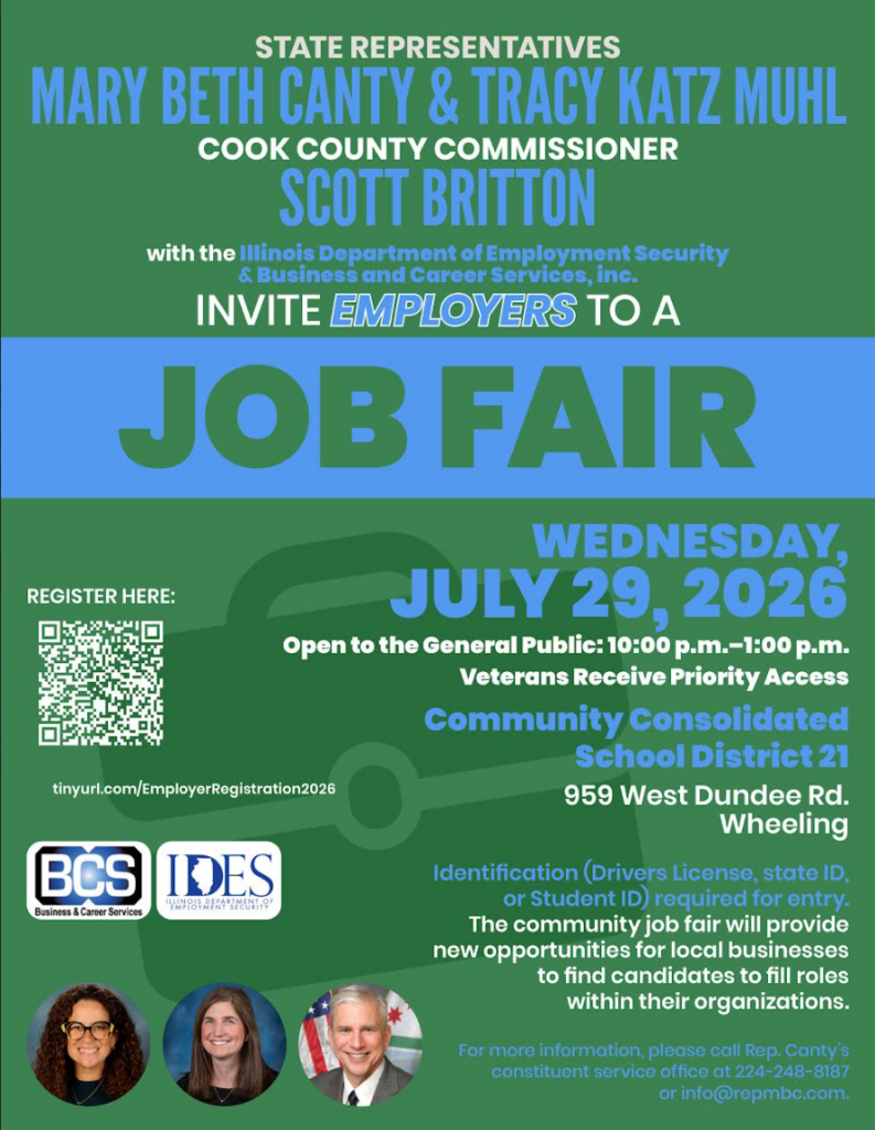 Information for a job fair that will be hosted at the district 21 administrative building.